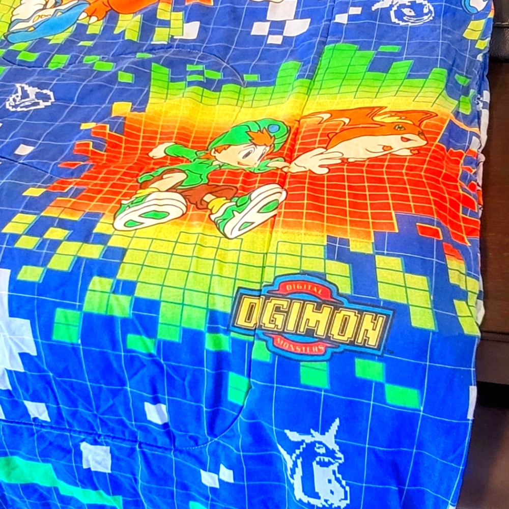 Vintage 90's Digimon Digital Monsters Reversible Comforter